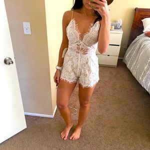 Tobi Lace and Nude Romper NWT
